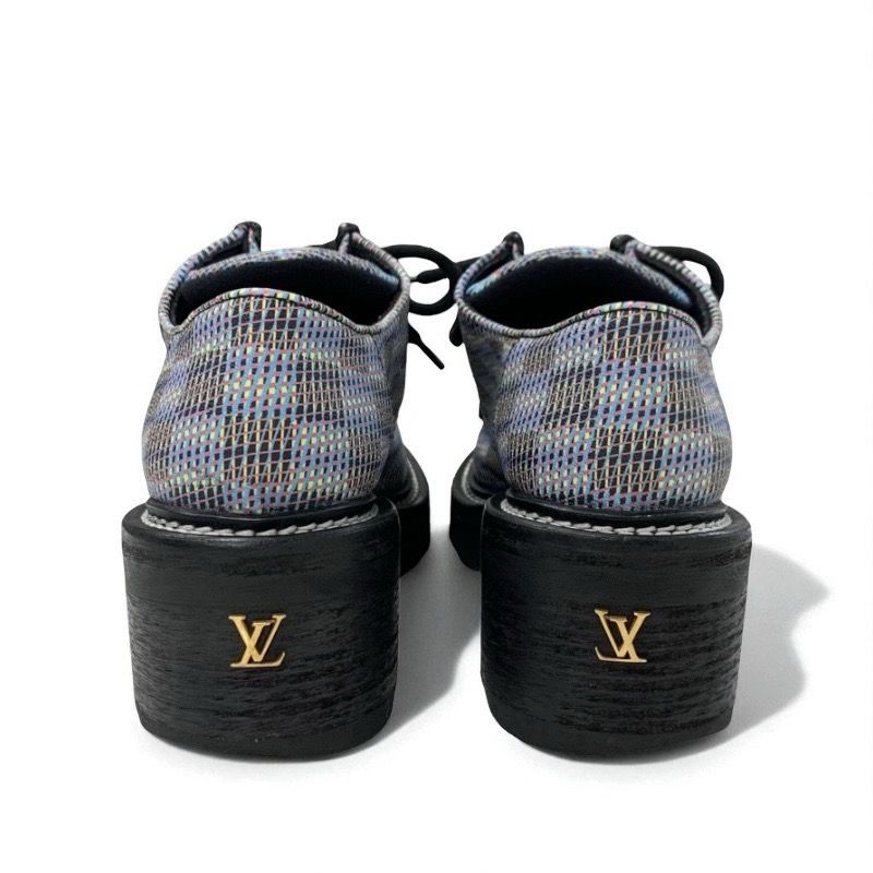 Louis Vuitton Bobur Line Monogram Loafers Leather Shoes Leather Black Multicolor