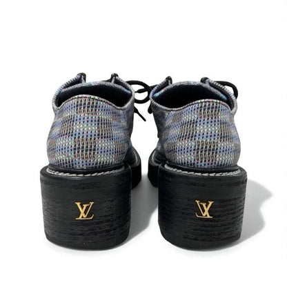 Louis Vuitton Bobur Line Monogram Loafers Leather Shoes Leather Black Multicolor