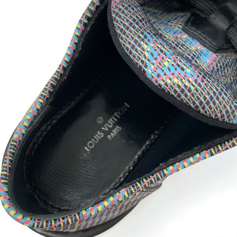 Louis Vuitton Bobur Line Monogram Loafers Leather Shoes Leather Black Multicolor