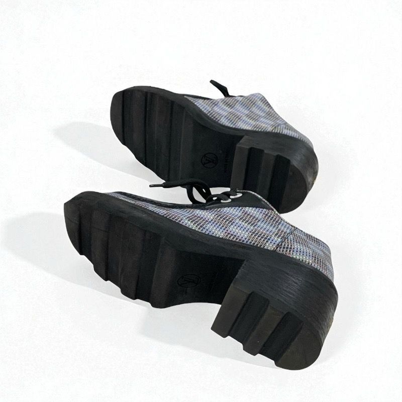 Louis Vuitton Bobur Line Monogram Loafers Leather Shoes Leather Black Multicolor