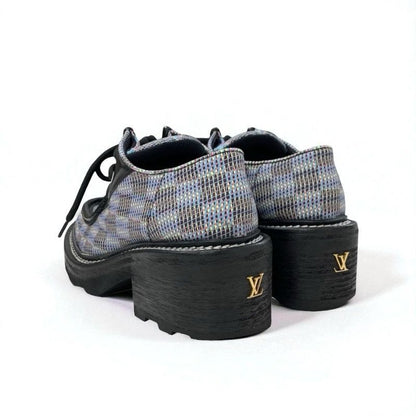Louis Vuitton Bobur Line Monogram Loafers Leather Shoes Leather Black Multicolor