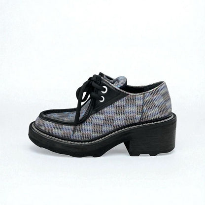 Louis Vuitton Bobur Line Monogram Loafers Leather Shoes Leather Black Multicolor