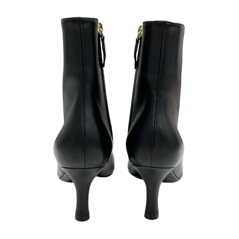 Louis Vuitton Rotary Line Boots Short Boots Shoes Leather Black Gold Logo