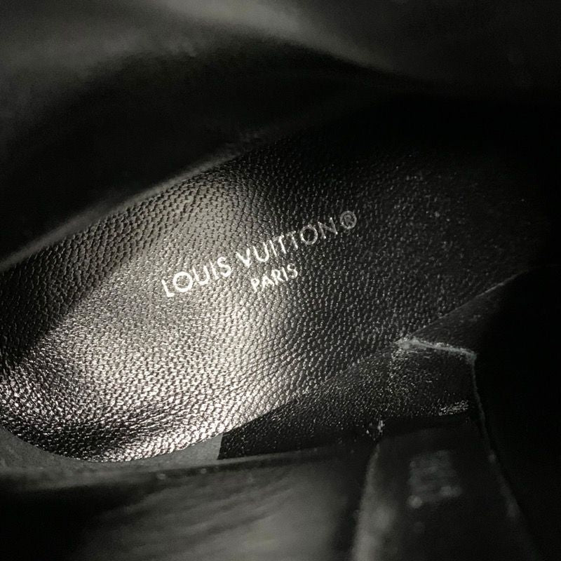Louis Vuitton Rotary Line Boots Short Boots Shoes Leather Black Gold Logo