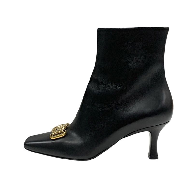 Louis Vuitton Rotary Line Boots Short Boots Shoes Leather Black Gold Logo