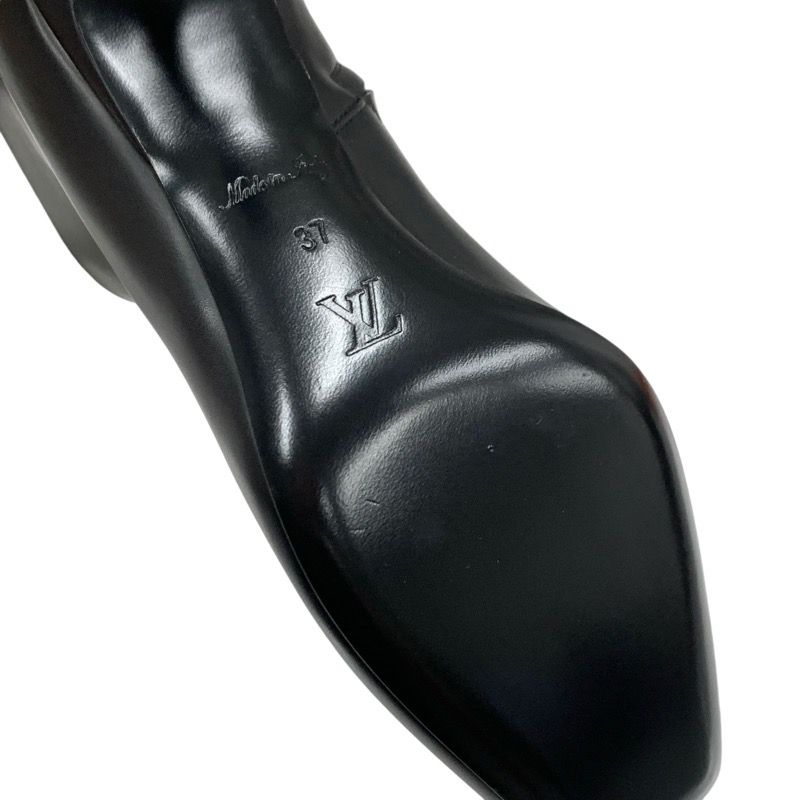 Louis Vuitton Rotary Line Boots Short Boots Shoes Leather Black Gold Logo