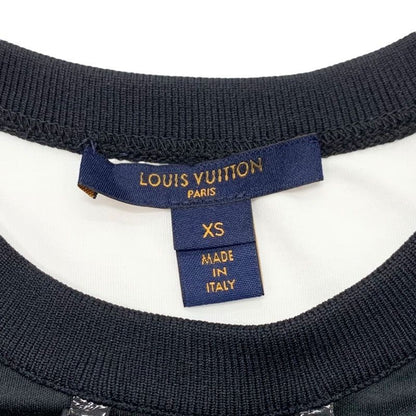 Louis Vuitton Vites Top Cotton Black White Patch T-Shirt Silver Chain