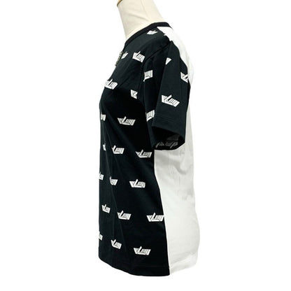 Louis Vuitton Vites Top Cotton Black White Patch T-Shirt Silver Chain