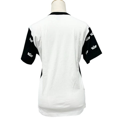 Louis Vuitton Vites Top Cotton Black White Patch T-Shirt Silver Chain