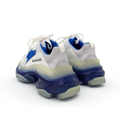 Balenciaga Triple S Sneakers Shoes Leather White Blue Unused Logo Mesh