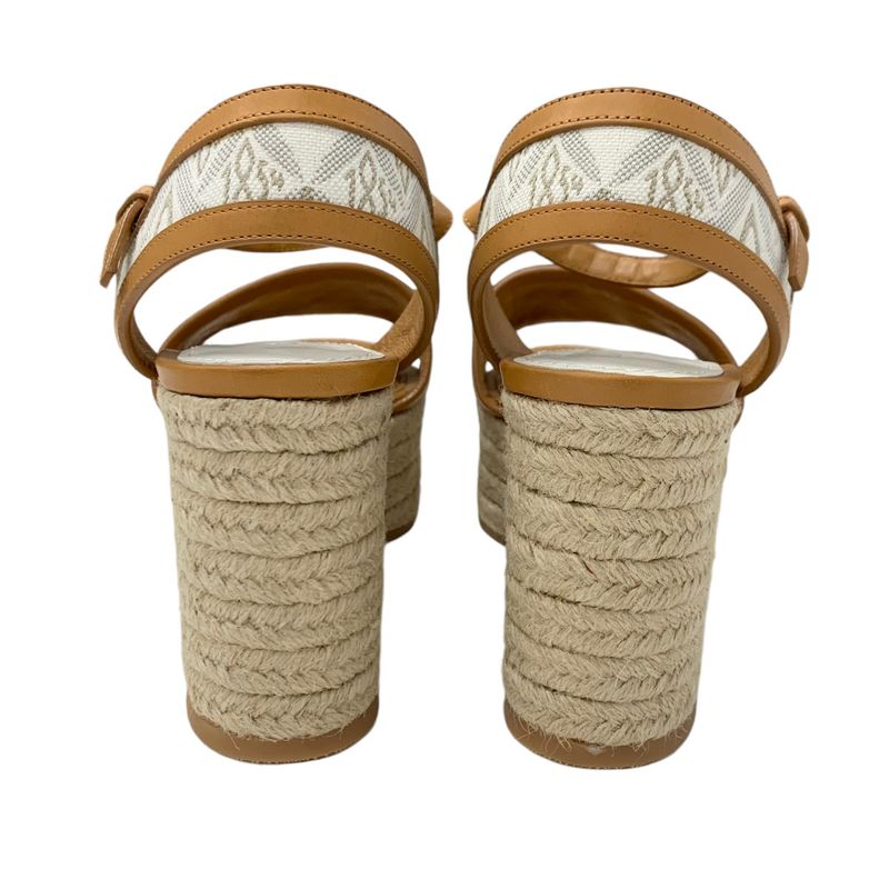 Louis Vuitton Starboard Line Monogram Sandals Shoes Leather Canvas Brown White