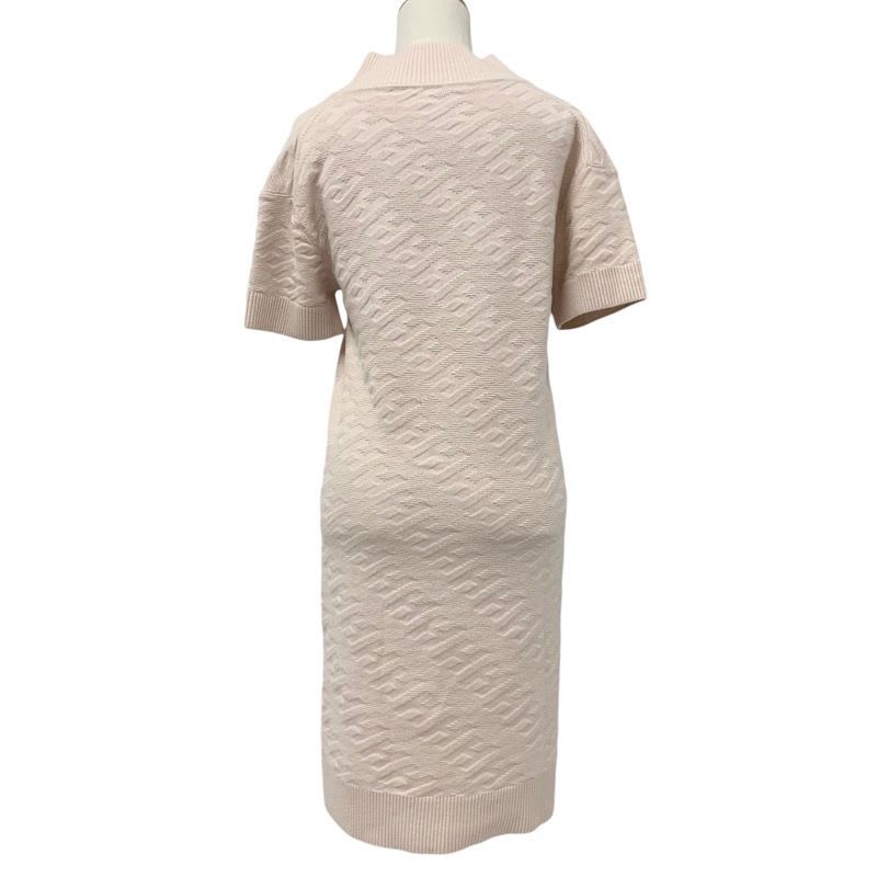 Hermes Dress Wool Pink Short Sleeve Knit