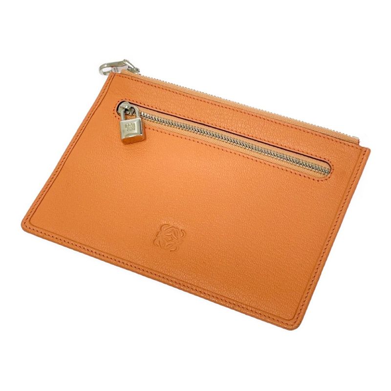 Loewe Leather Anagram Pouch Orange 494464 Pouch
