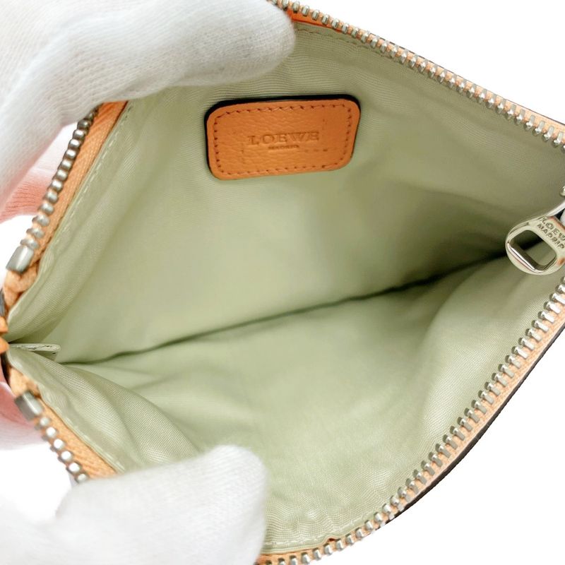 Loewe Leather Anagram Pouch Orange 494464 Pouch