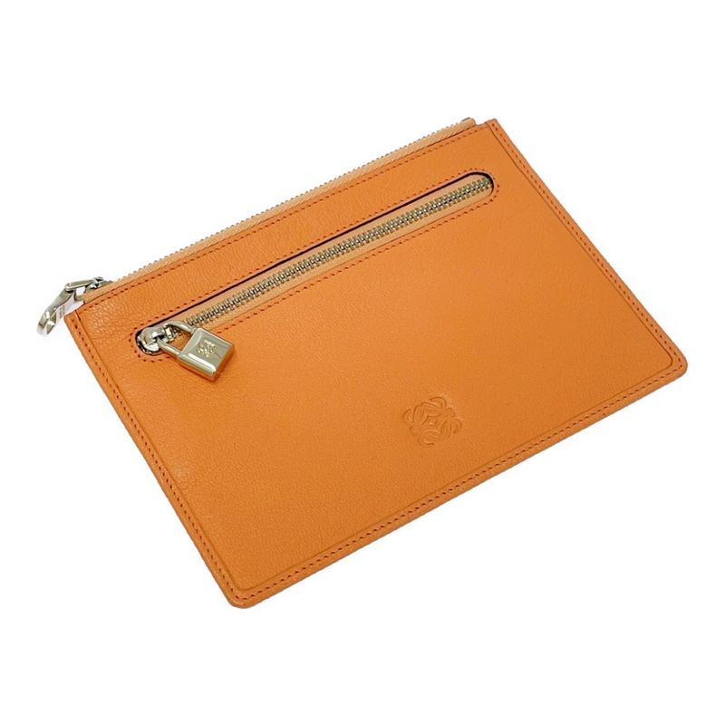Loewe Leather Anagram Pouch Orange 494464 Pouch