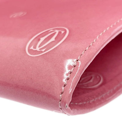 Cartier Patent Leather Happy Birthday Long Wallet Pink 491679 Long Wallet