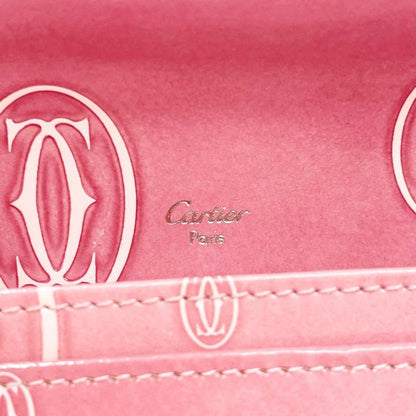 Cartier Patent Leather Happy Birthday Long Wallet Pink 491679 Long Wallet
