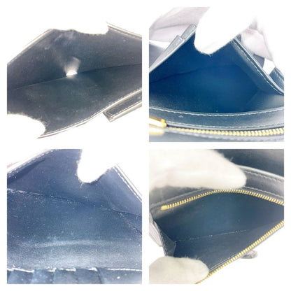 Celine S-Pb-3230 Leather Bifold Wallet Strap Wallet Black 494958 Bifold Wallet