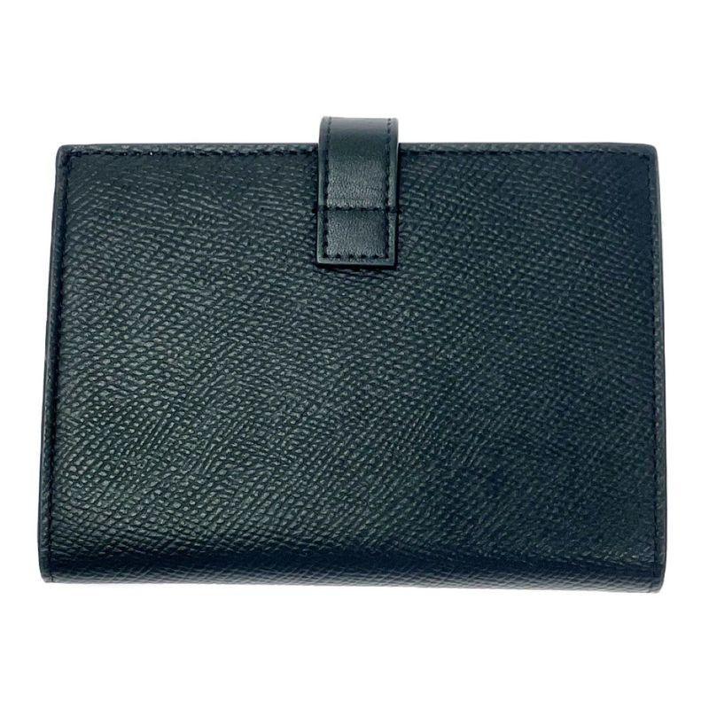 Celine S-Pb-3230 Leather Bifold Wallet Strap Wallet Black 494958 Bifold Wallet
