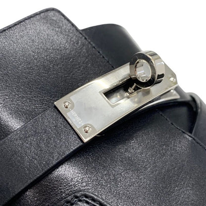Hermes Neo Boots Short Boots Shoes Leather Black Silver Kelly Hardware