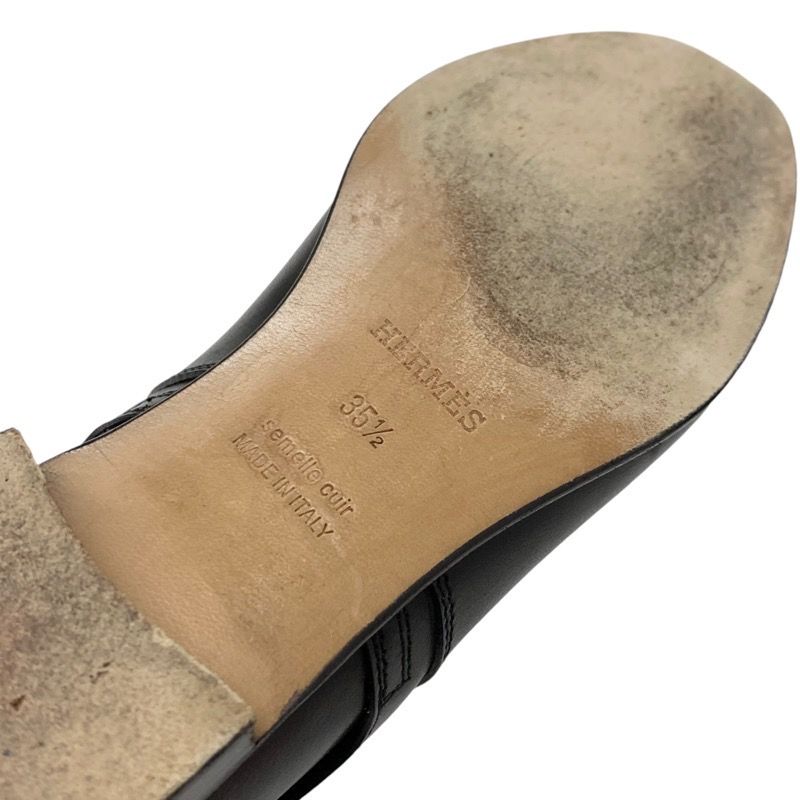 Hermes Neo Boots Short Boots Shoes Leather Black Silver Kelly Hardware