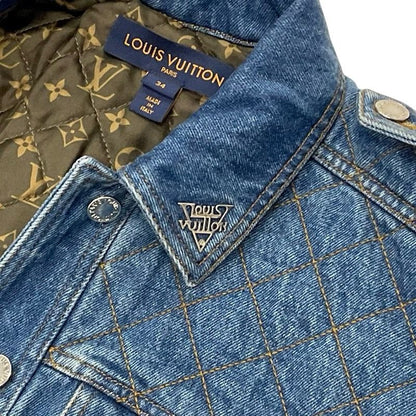 Louis Vuitton Monogram Outer Navy Logo Denim Jacket Quilting