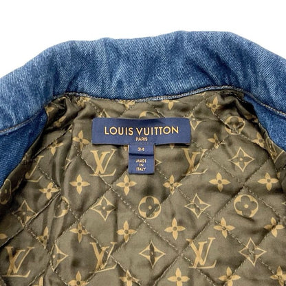Louis Vuitton Monogram Outer Navy Logo Denim Jacket Quilting