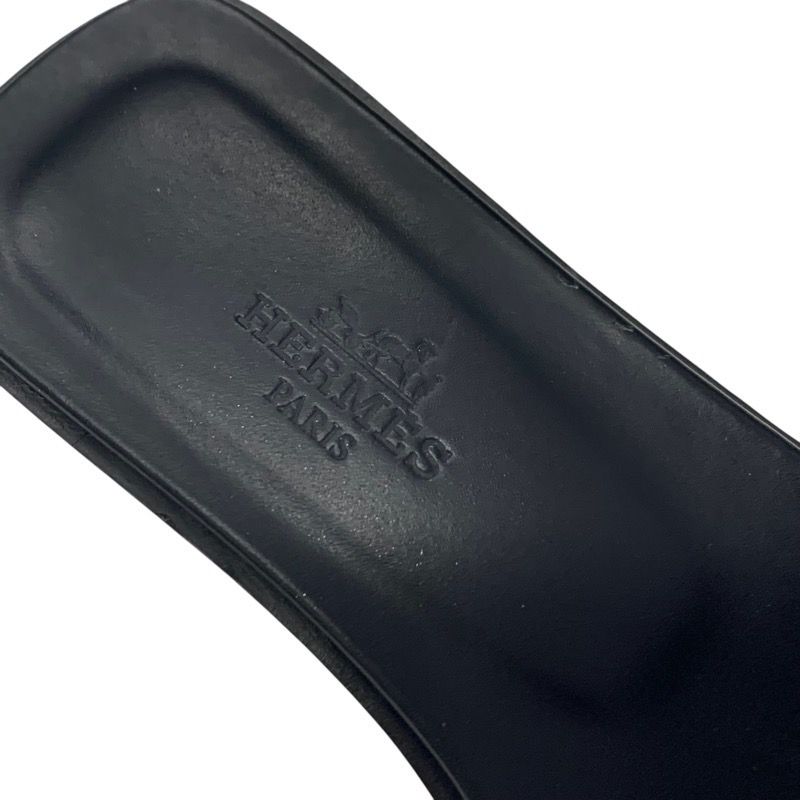 Hermes Oran Sandals Shoes Suede Pink Beige Mule Flat Sandals Rhinestone