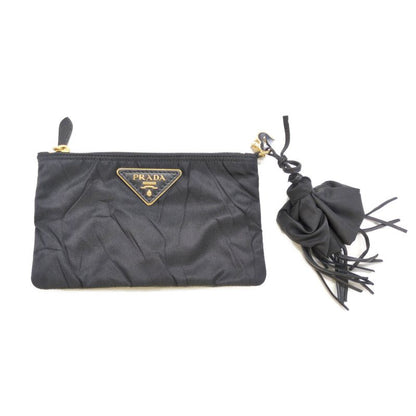 Prada Fringe Heart Charm Travel Pouch / 1n0005 / Black / Available For Next Day
