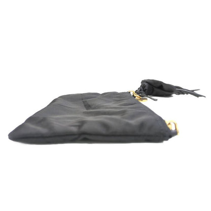 Prada Fringe Heart Charm Travel Pouch / 1n0005 / Black / Available For Next Day