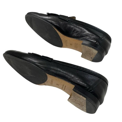 Hermes Royale Loafers Leather Shoes Leather Black Silver Moccasins Flat Shoes