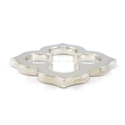 Cartier Pendant Top C Flat 18K White Gold Black Cotton Cord