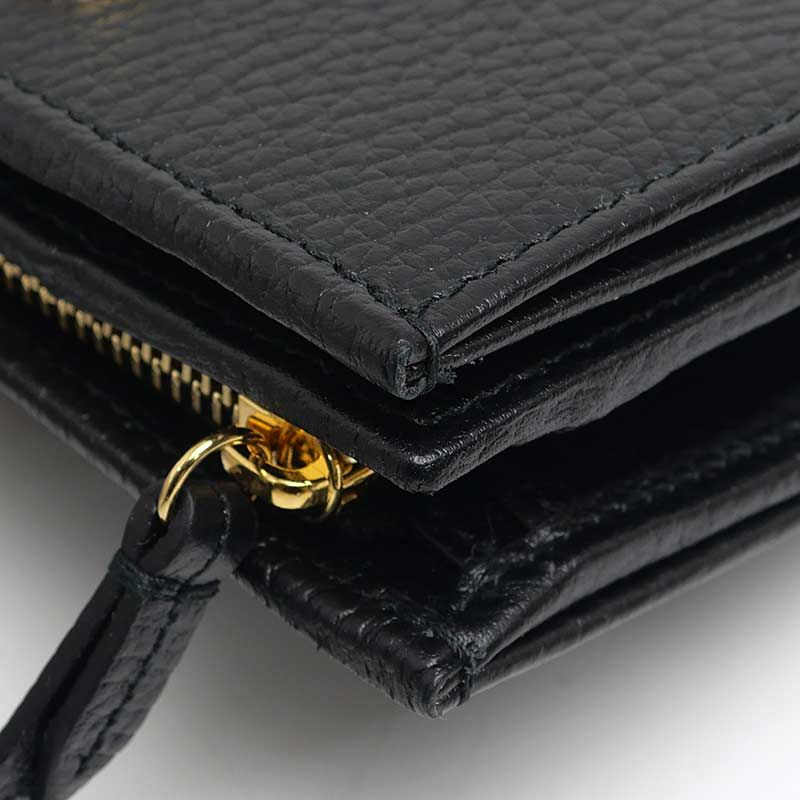 Gucci Double G Bi-color Small Wallet 790063 Black Leather