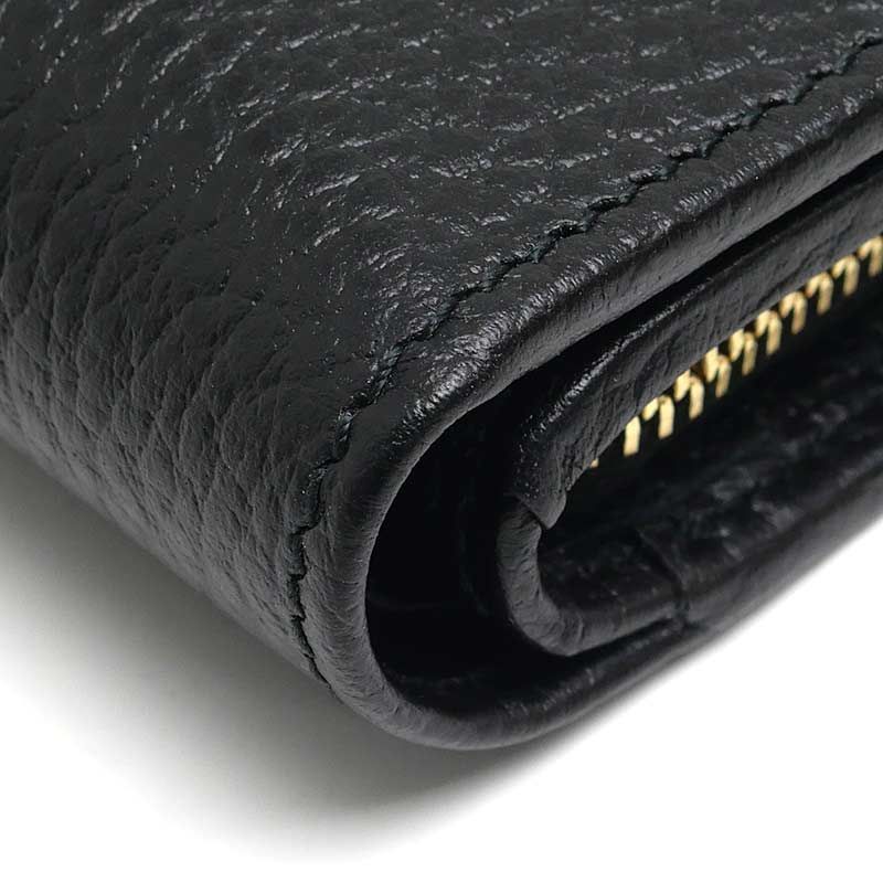 Gucci Double G Bi-color Small Wallet 790063 Black Leather