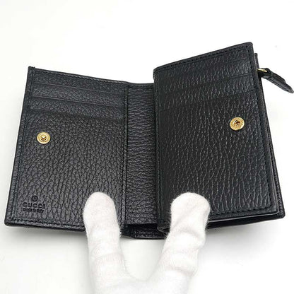 Gucci Double G Bi-color Small Wallet 790063 Black Leather