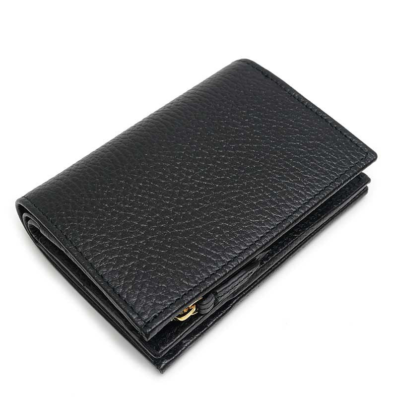 Gucci Double G Bi-color Small Wallet 790063 Black Leather