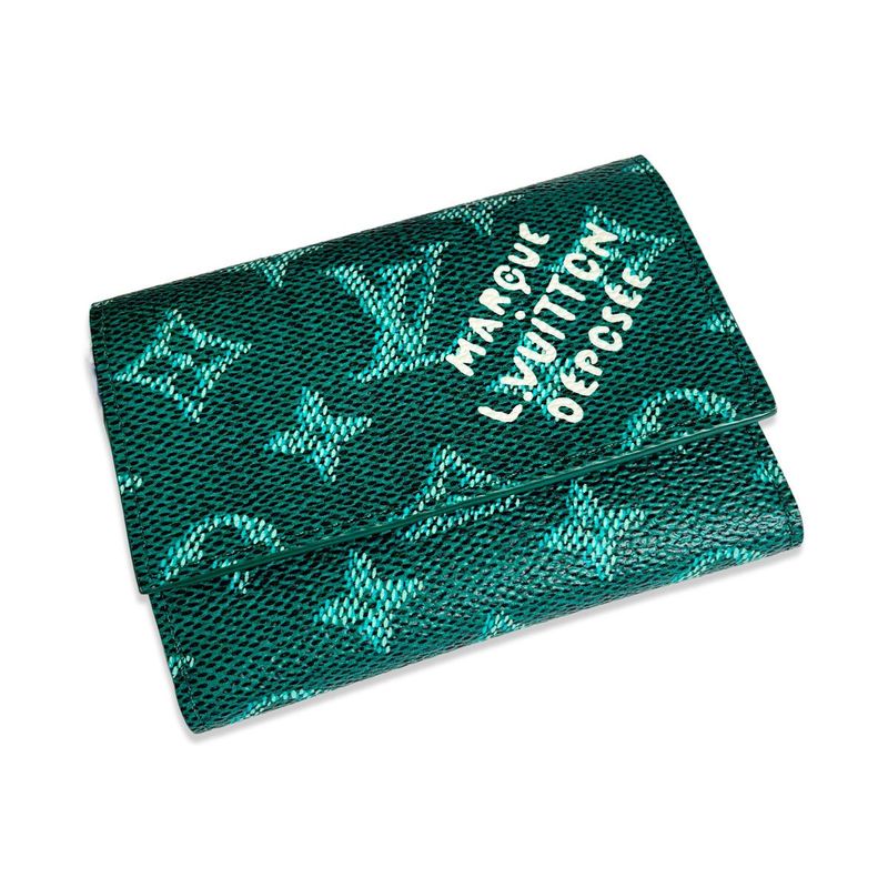 Louis Vuitton Victor Wallet Trifold Compact Monogram Green Built