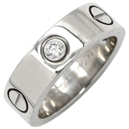 Cartier Ring Love Ring Half Diamond 18k White Gold Diamond White Gold #49 Love
