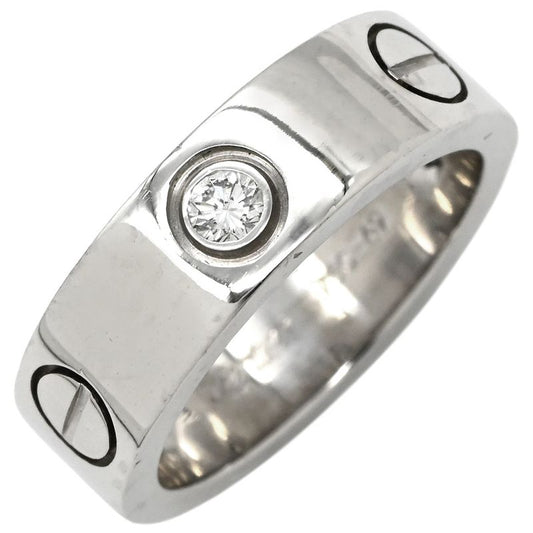 Cartier Ring Love Ring Half Diamond 18k White Gold Diamond White Gold #49 Love