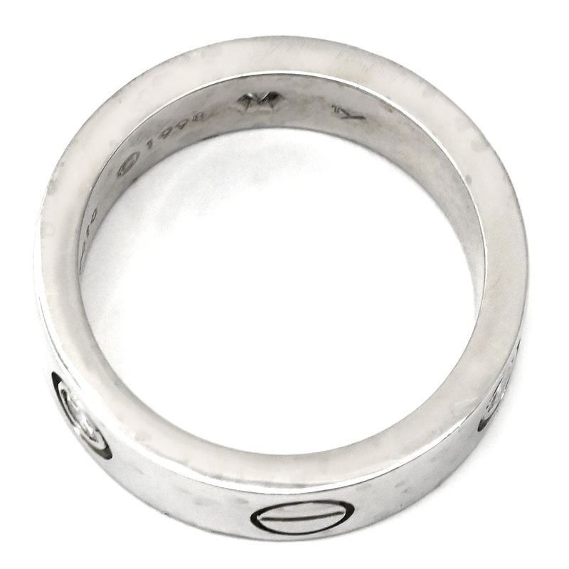 Cartier Ring Love Ring Half Diamond 18k White Gold Diamond White Gold #49 Love