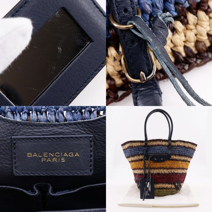Balenciaga Cage Bag Raffia And Leather Women's Tote Bag