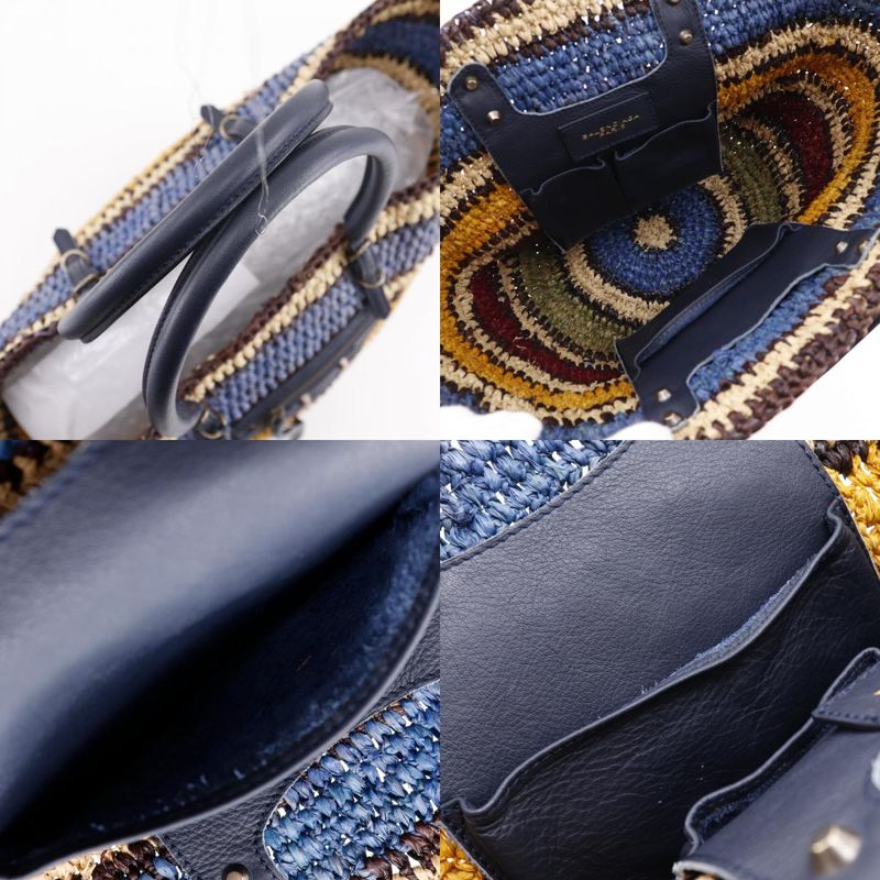 Balenciaga Cage Bag Raffia And Leather Women's Tote Bag