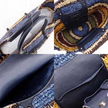 Balenciaga Cage Bag Raffia And Leather Women's Tote Bag