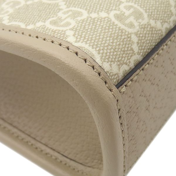 Gucci 2way Bag Interlocking G Mini Tote GG Supreme Canvas Beige Mattogo Old