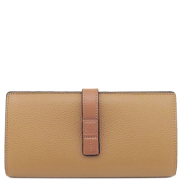 Loewe Bifold Wallet Vertical Wallet Calf Toffee and Tan Gold Hardware Long