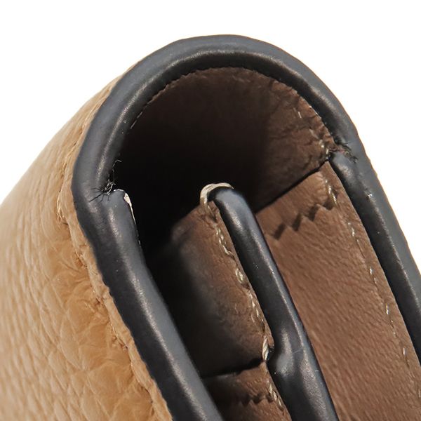 Loewe Bifold Wallet Vertical Wallet Calf Toffee and Tan Gold Hardware Long