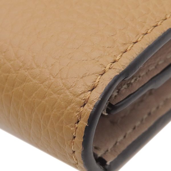 Loewe Bifold Wallet Vertical Wallet Calf Toffee and Tan Gold Hardware Long