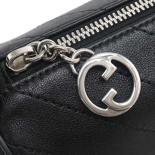 Gucci Shoulder Bag Blondi One Shoulder Leather Black Silver Hardware Black