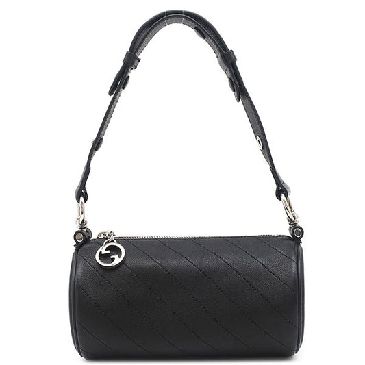 Gucci Shoulder Bag Blondi One Shoulder Leather Black Silver Hardware Black