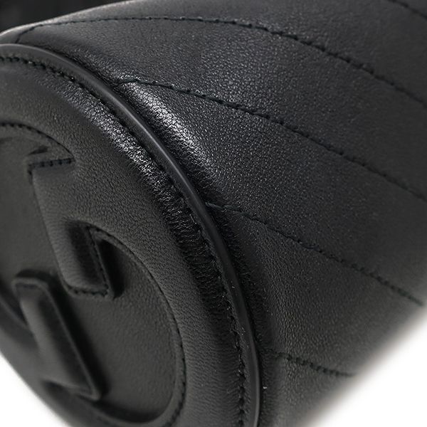 Gucci Shoulder Bag Blondi One Shoulder Leather Black Silver Hardware Black